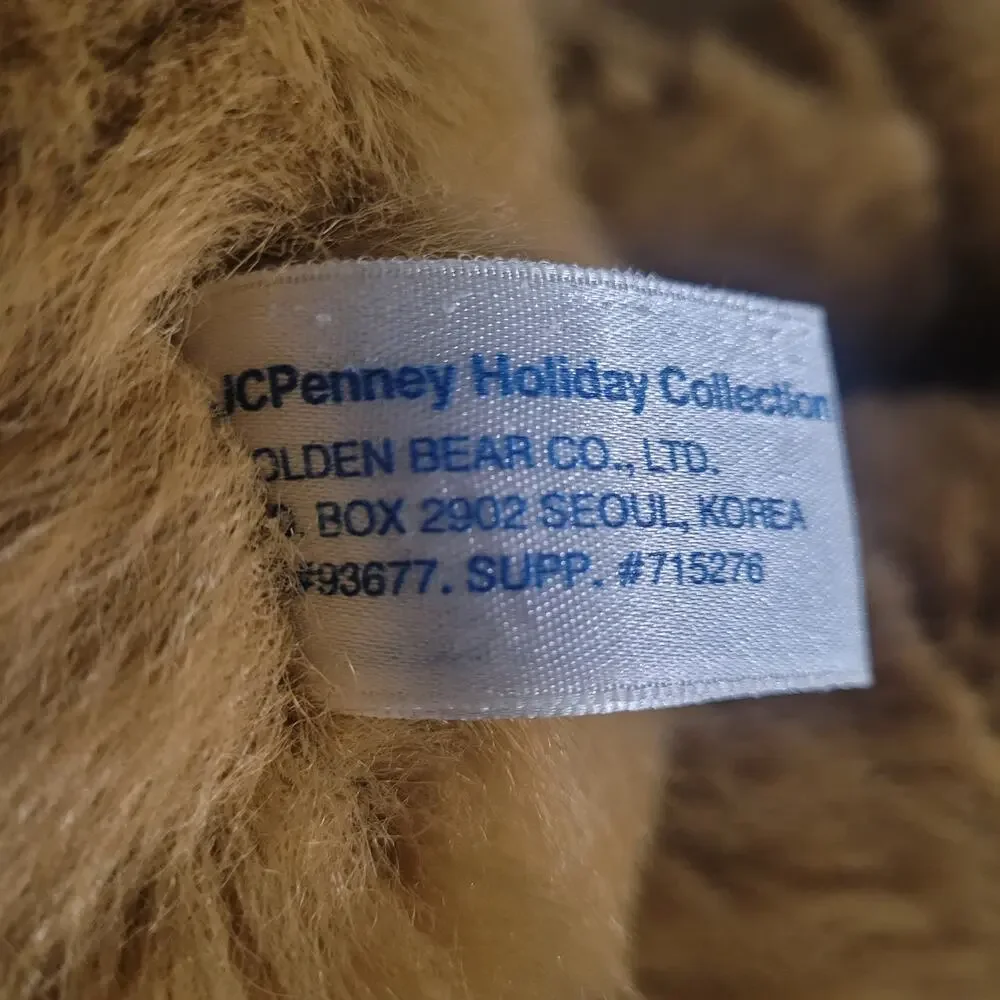 JCPenney Holiday Collection Moose Plush Christmas Stuffed Animal Golden Moose